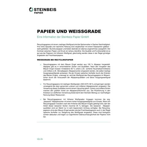 Carta per fotocopie riciclata Steinbeis n° 1 formato A4 80 g/m² risma da 500 fogli